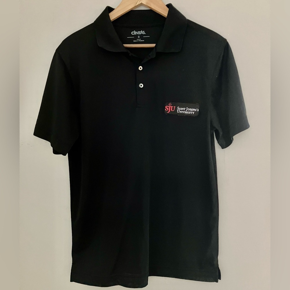 Cintas St.Joseph’s University Black Polo Short Sleeve Top Size Small